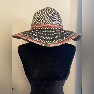 I.N.C Hat black red and Tan Adjustable strap for head size.